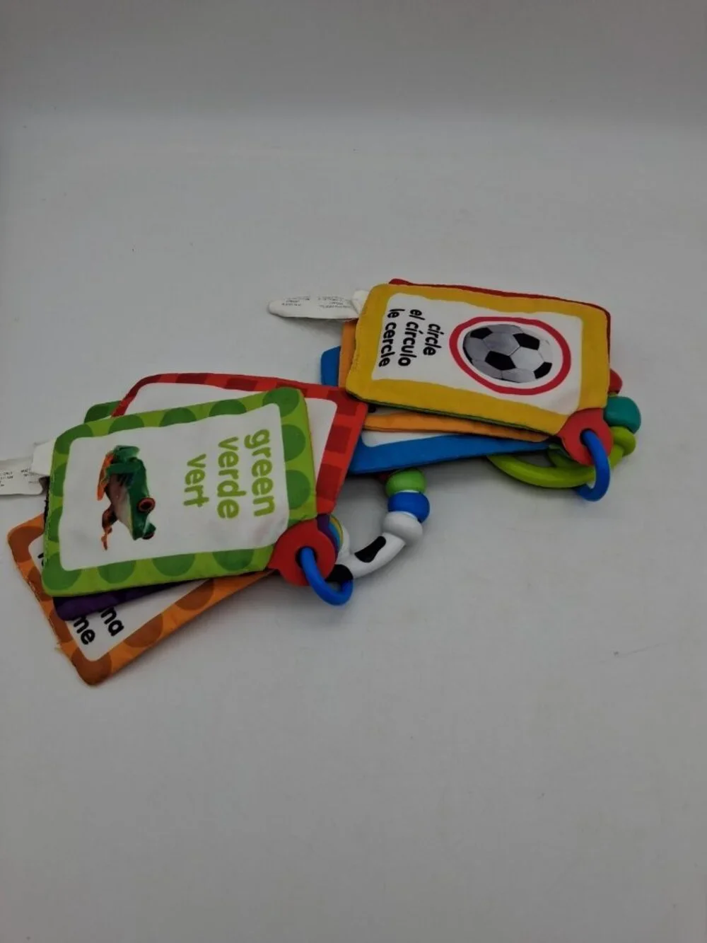 2 Baby Einstein Take Along Discovery Cards Clip-on Crinkle Teether ABC's & 123's